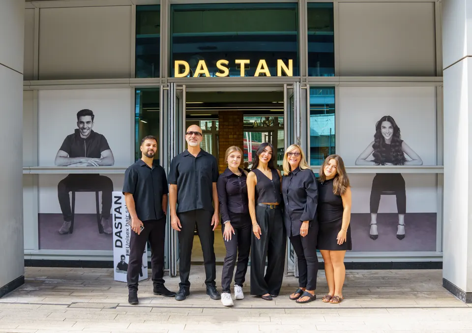 The team outside the salon at 72 Marsh Wall