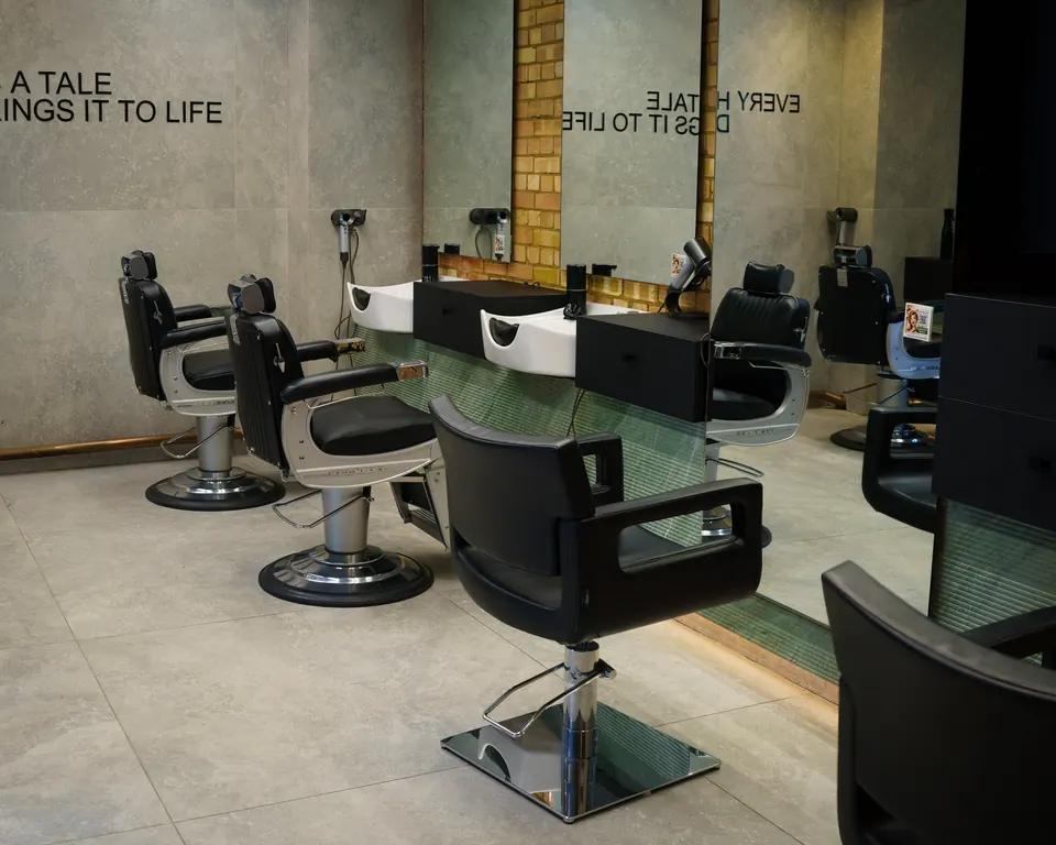 Barber chairs and mirrors